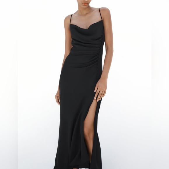 ZARA BUTTONED SLIP DRESS - Picture 3 of 9